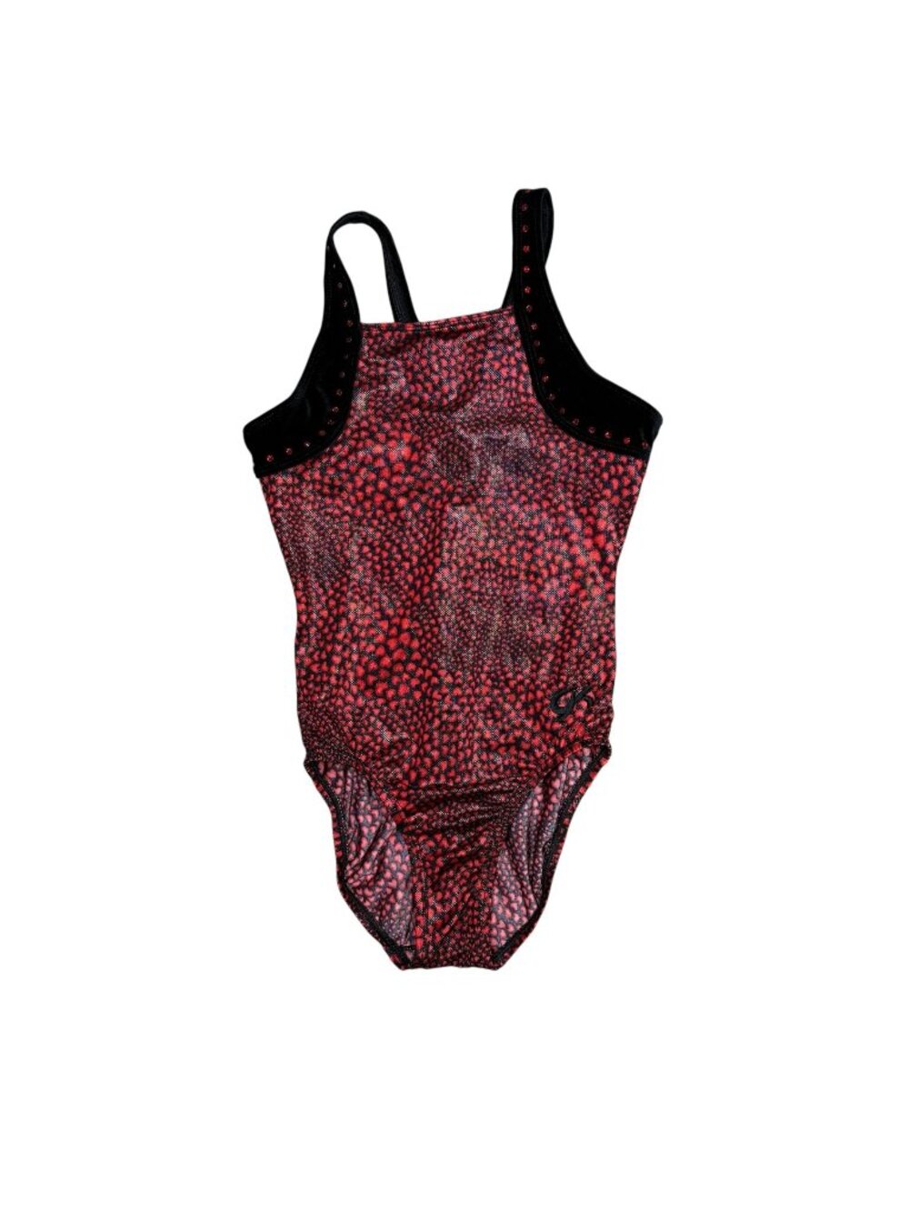 GK Leotard Child Large Shiny Red Hearts